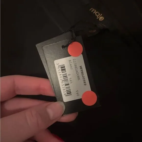 Maje beladone reversible bomber Jacket black/cream NWT SIZE 40- us 8 - Picture 11 of 12